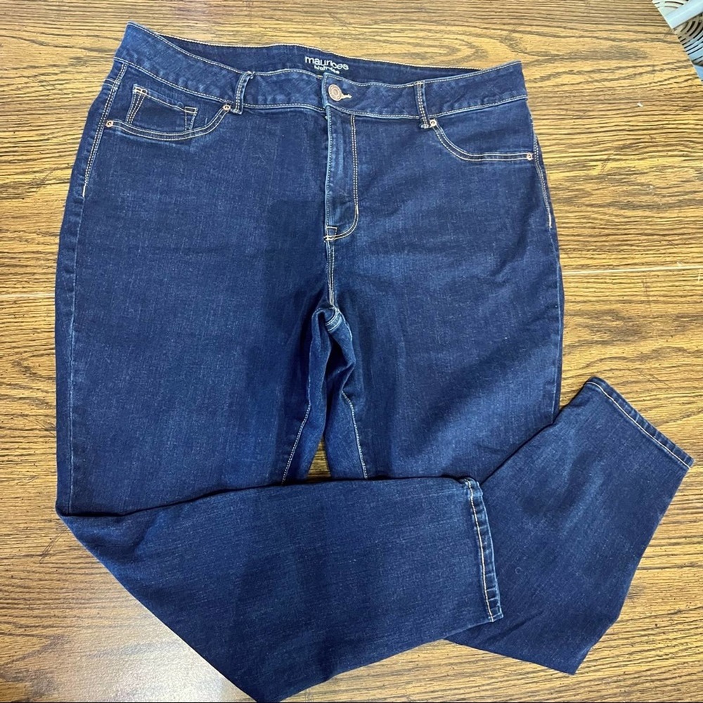 Womens plus size dark wash high-rise jeans size 22